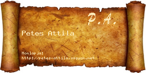 Petes Attila névjegykártya