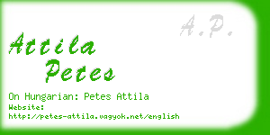 attila petes business card